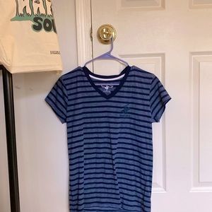 Beverly Hills Polo Club Shirt Blue Striped